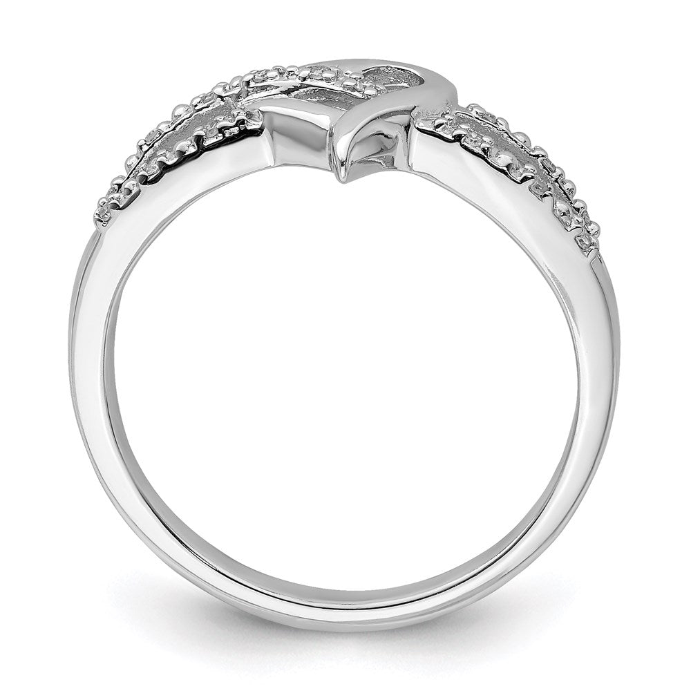 Sterlingsilber Rhodiniert Diamant Herz Ring