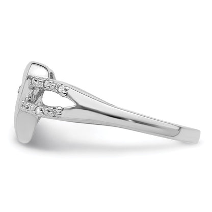 Sterlingsilber Rhodiniert Diamant Herz Ring