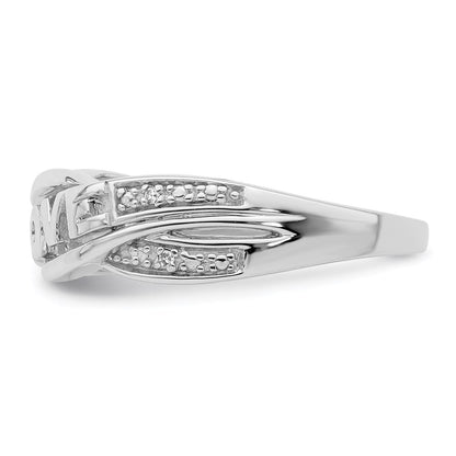 Sterlingsilber Rhodiniert Diamant Liebe Ring