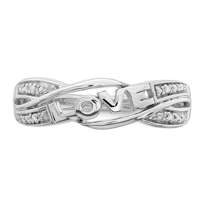 Sterlingsilber Rhodiniert Diamant Liebe Ring