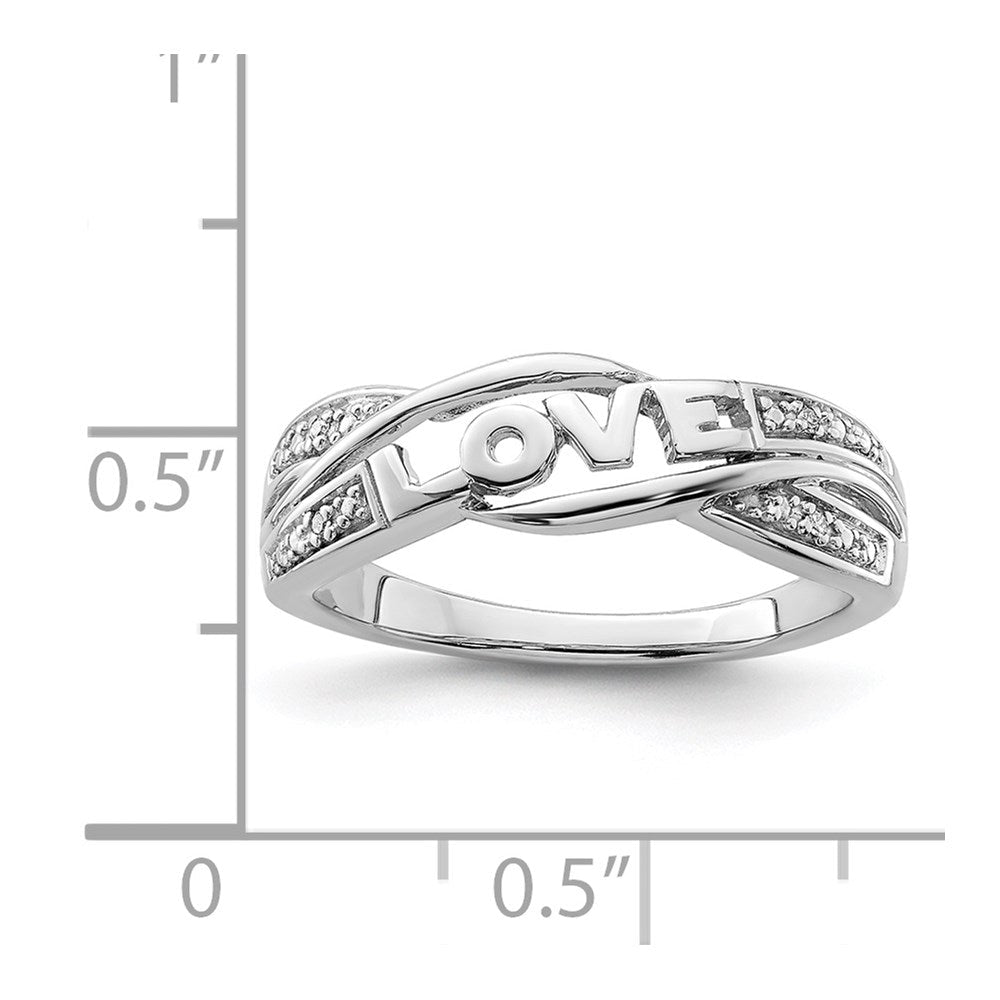 Sterlingsilber Rhodiniert Diamant Liebe Ring