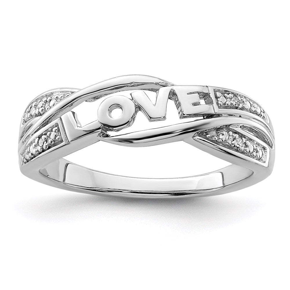 Sterlingsilber Rhodiniert Diamant Liebe Ring