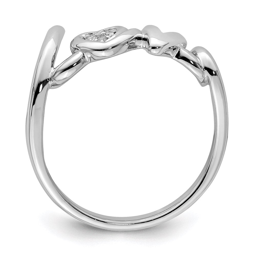 Sterlingsilber Rhodiniert Diamant Liebe Ring