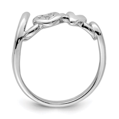 Sterlingsilber Rhodiniert Diamant Liebe Ring