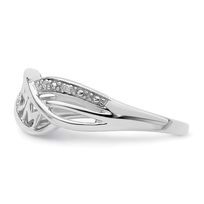 Sterlingsilber Rhodiniert Diamant Herz Mama Ring