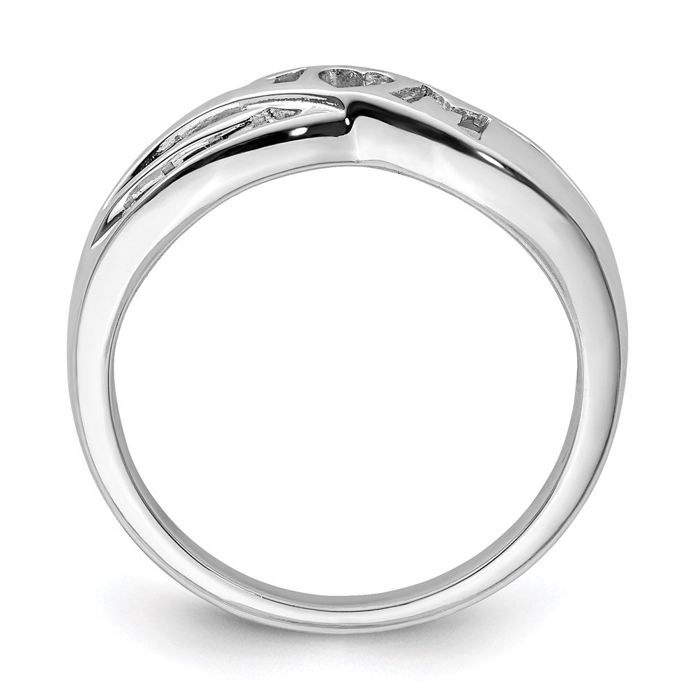 Sterlingsilber Rhodiniert Diamant Mama Ring