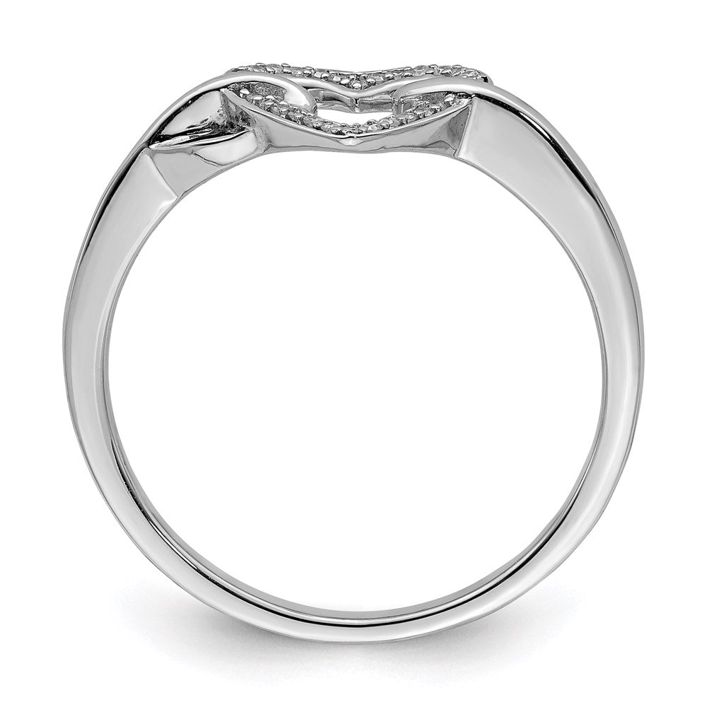 Sterlingsilber Rhodiniert Diamant Herz Ring