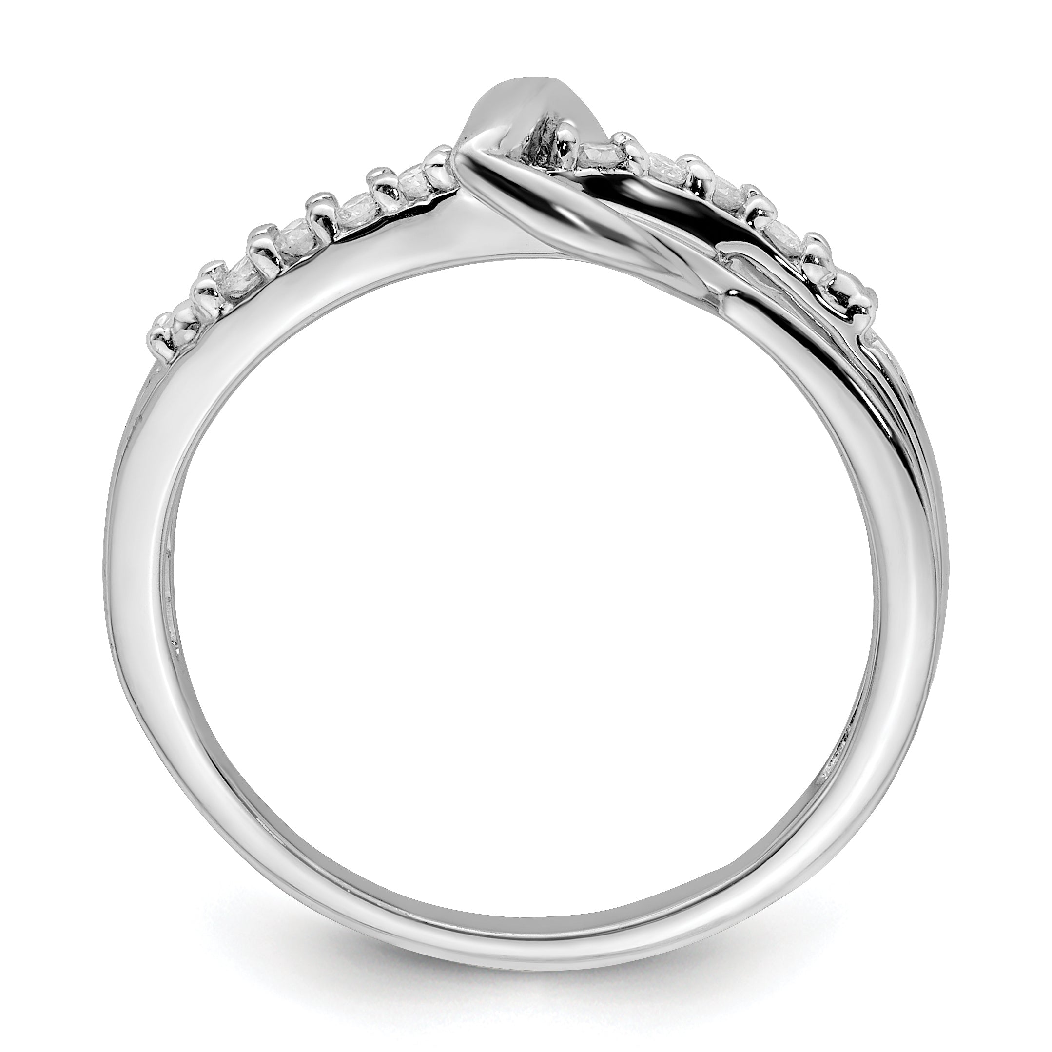 Sterlingsilber Rhodiniert Diamant Herz Ring