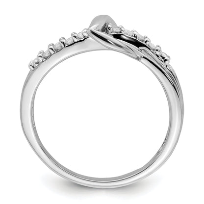 Sterlingsilber Rhodiniert Diamant Herz Ring
