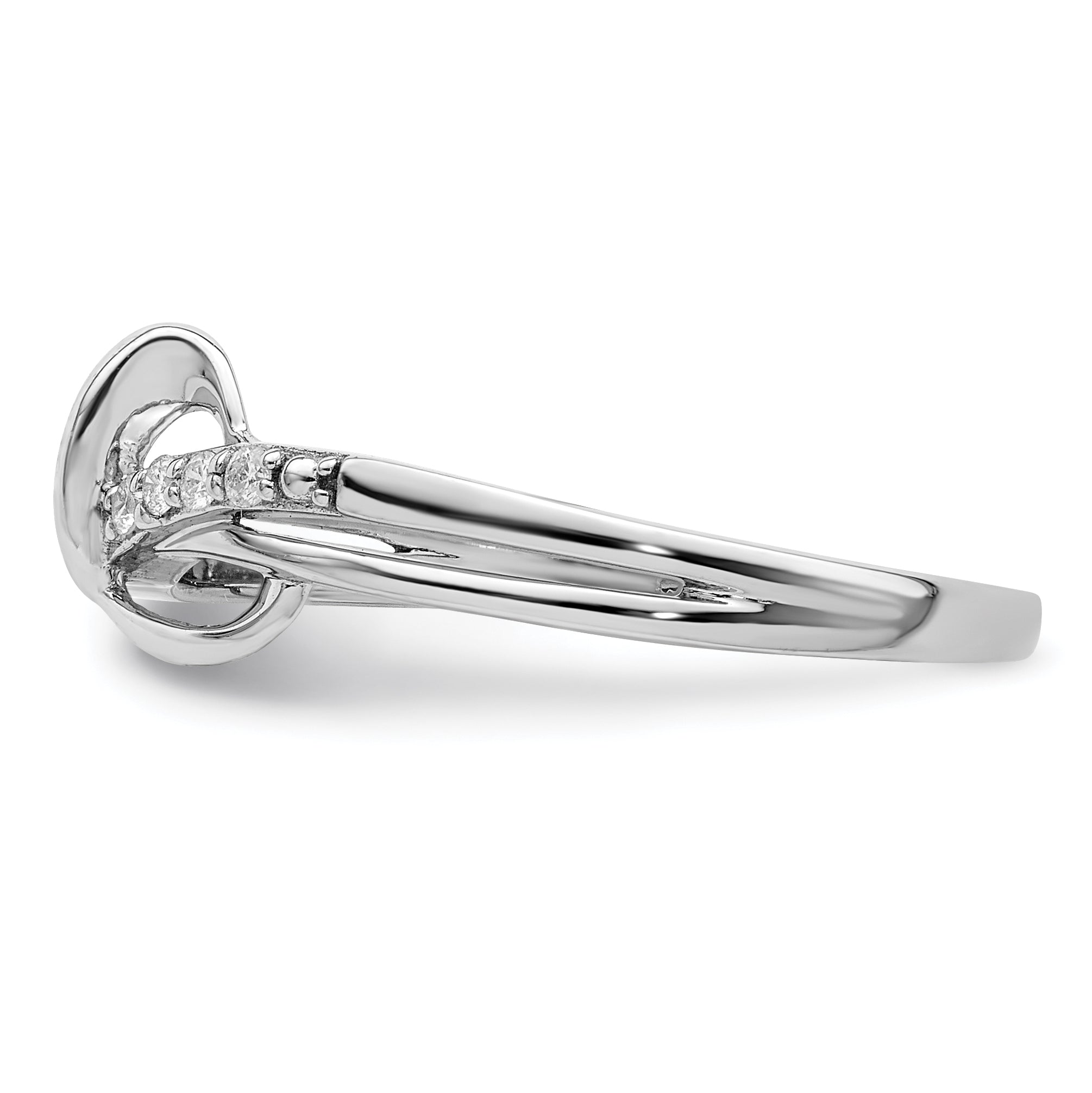 Sterlingsilber Rhodiniert Diamant Herz Ring