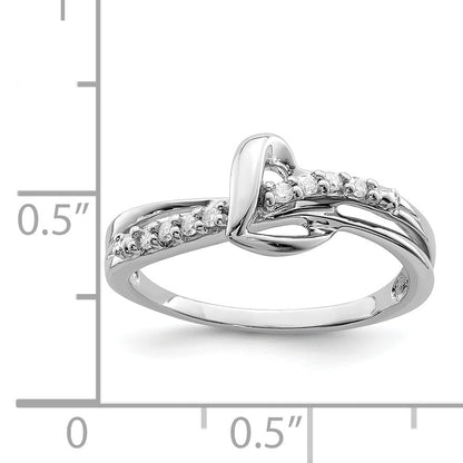 Sterlingsilber Rhodiniert Diamant Herz Ring