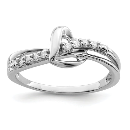Sterlingsilber Rhodiniert Diamant Herz Ring