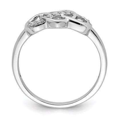 Sterlingsilber Rhodiniert Diamant Herz Ring