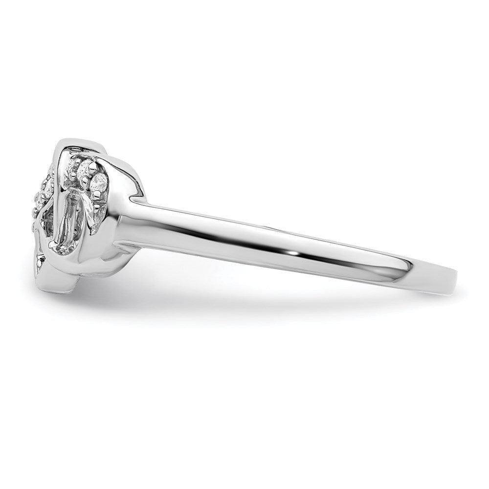 Sterlingsilber Rhodiniert Diamant Herz Ring