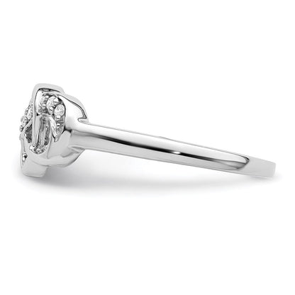 Sterlingsilber Rhodiniert Diamant Herz Ring