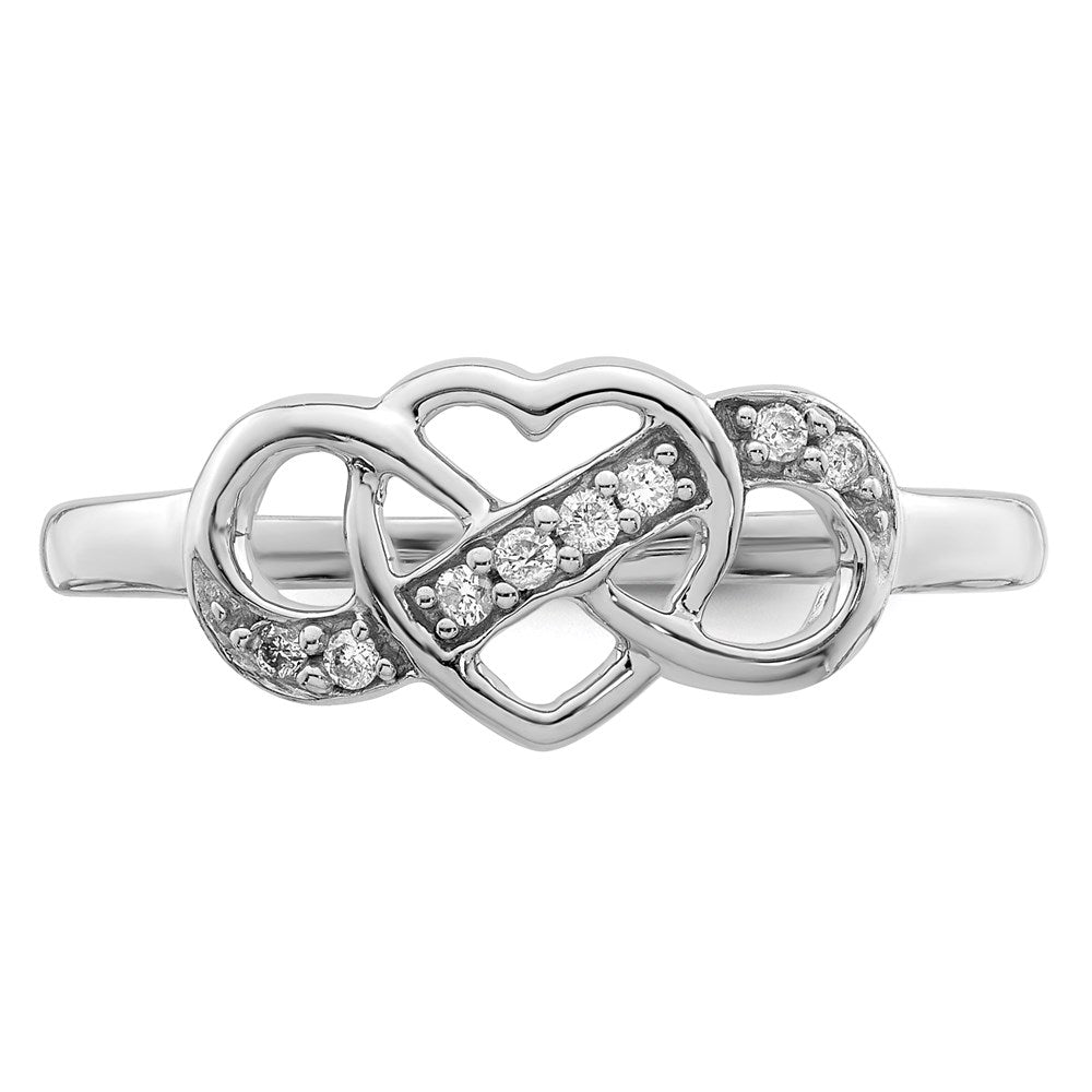Sterlingsilber Rhodiniert Diamant Herz Ring