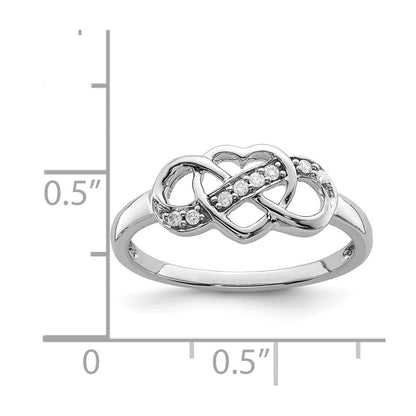 Sterlingsilber Rhodiniert Diamant Herz Ring