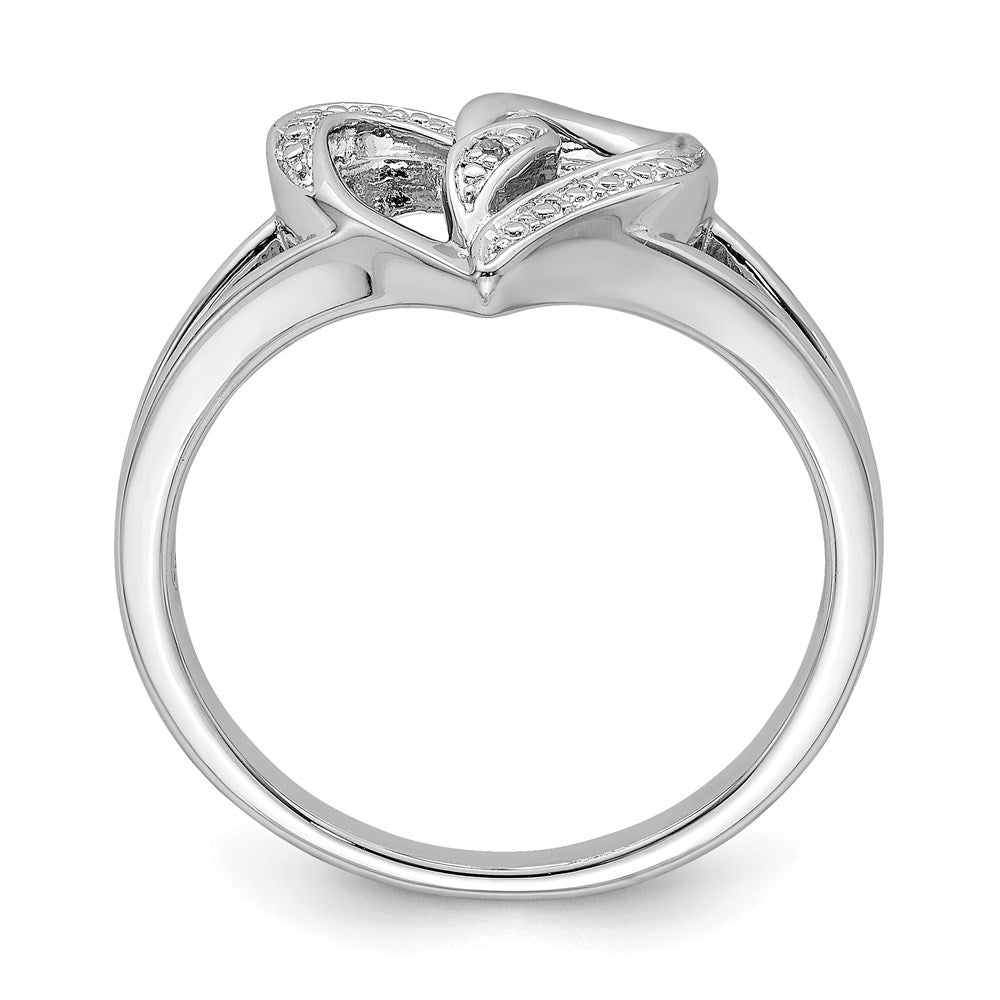 Sterlingsilber Rhodiniert Diamant Herz Ring