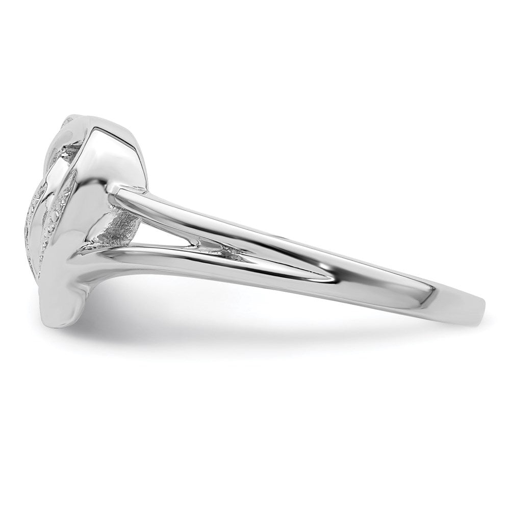 Sterlingsilber Rhodiniert Diamant Herz Ring