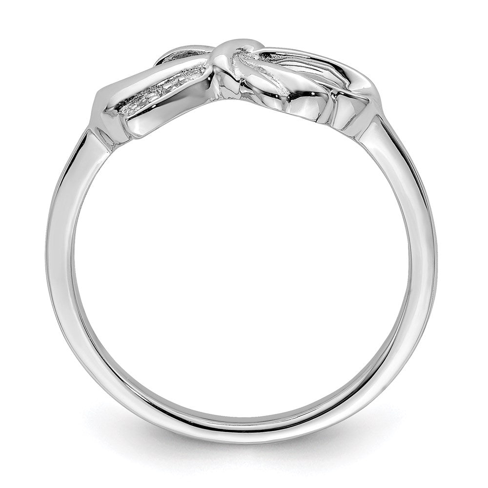 Sterlingsilber Rhodiniert Diamant Schleife Ring