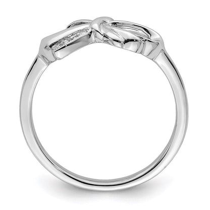 Sterlingsilber Rhodiniert Diamant Schleife Ring