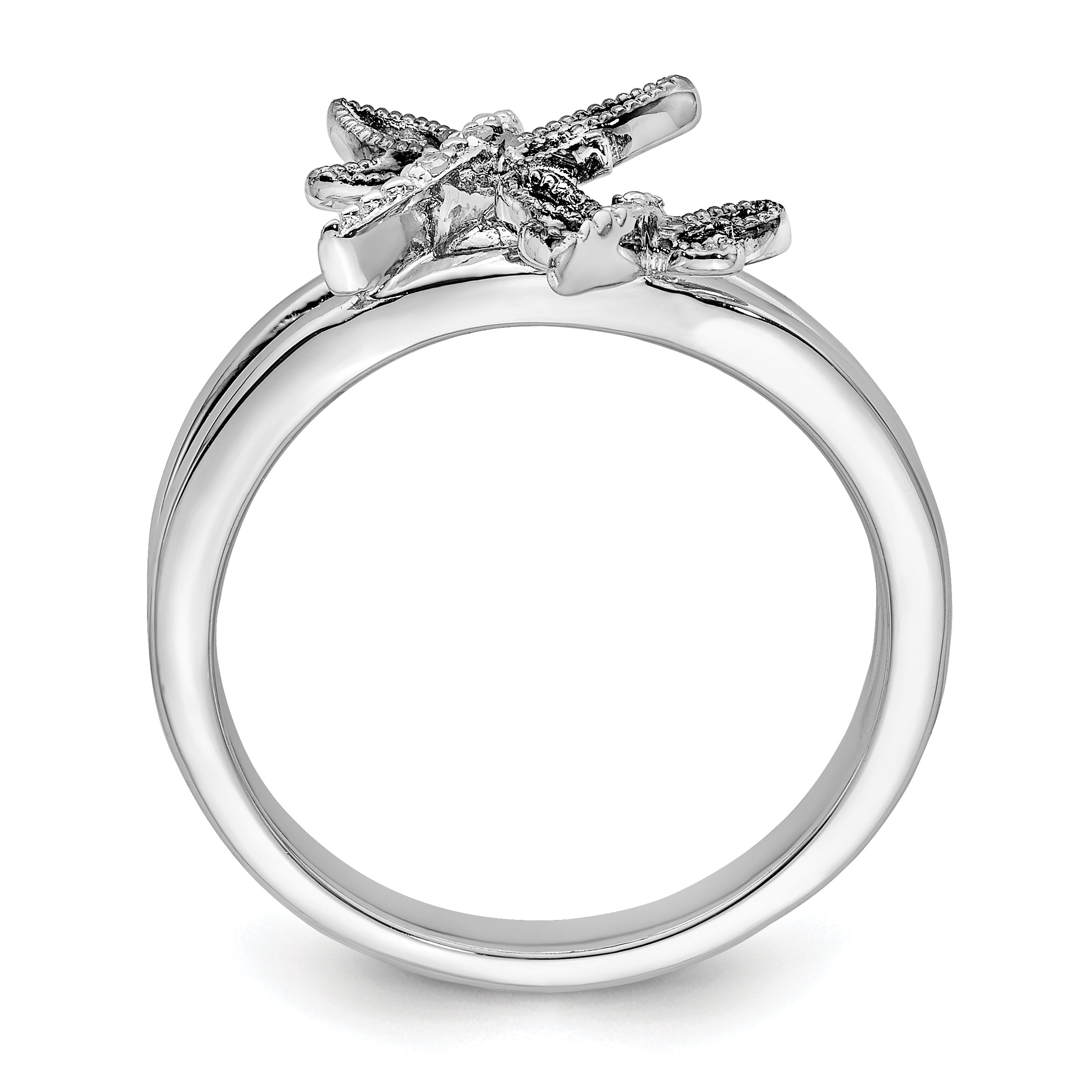 Sterlingsilber Diamant Rhodiniert Libelle Ring