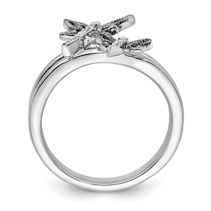 Sterlingsilber Diamant Rhodiniert Libelle Ring