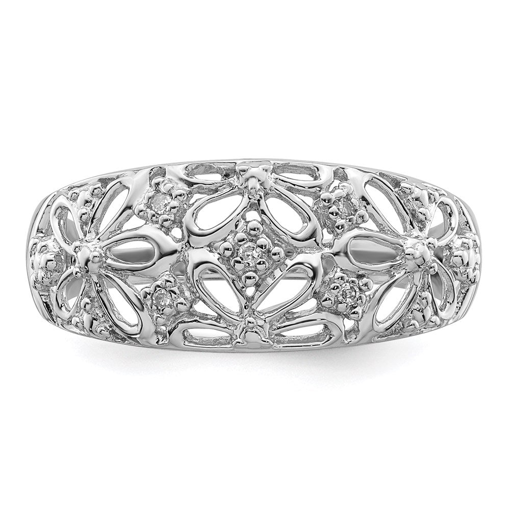Sterlingsilber Rhodiniert Diamant Ring