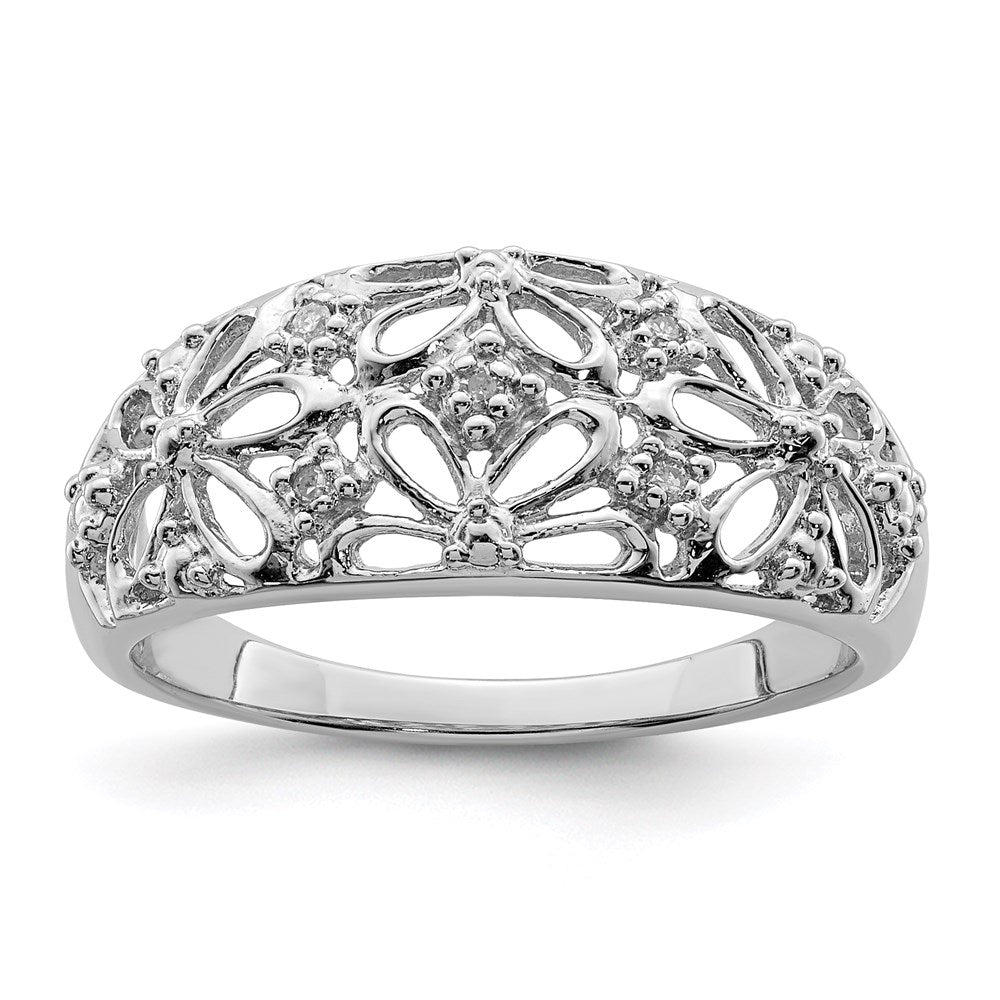 Sterlingsilber Rhodiniert Diamant Ring