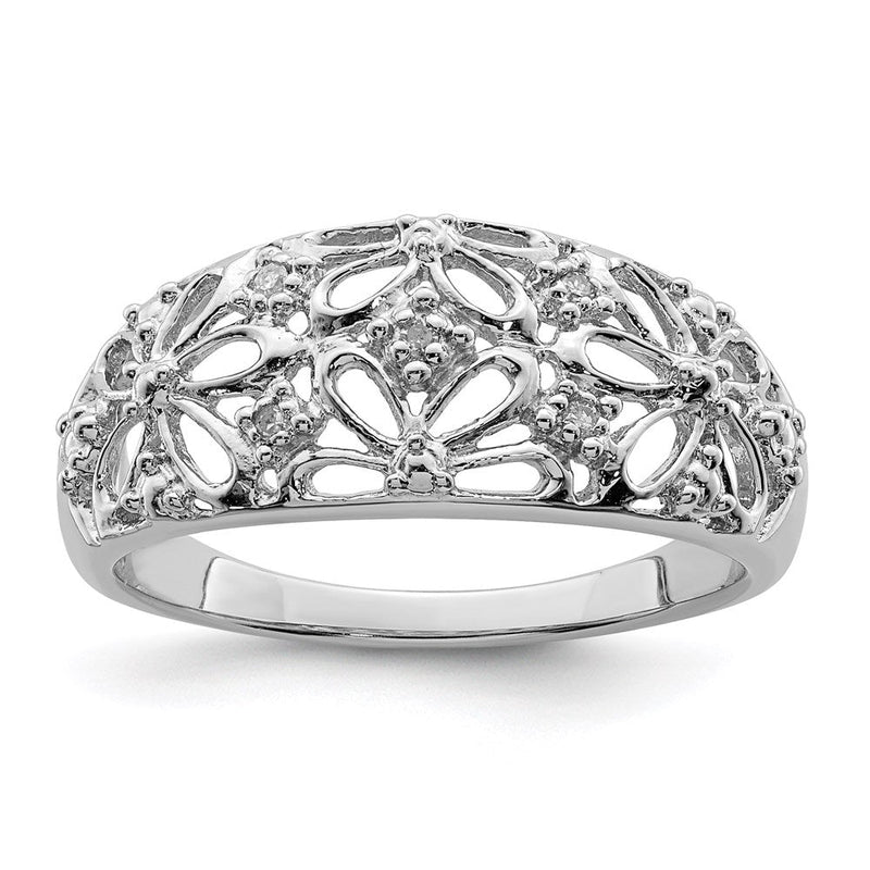 Sterlingsilber Rhodiniert Diamant Ring