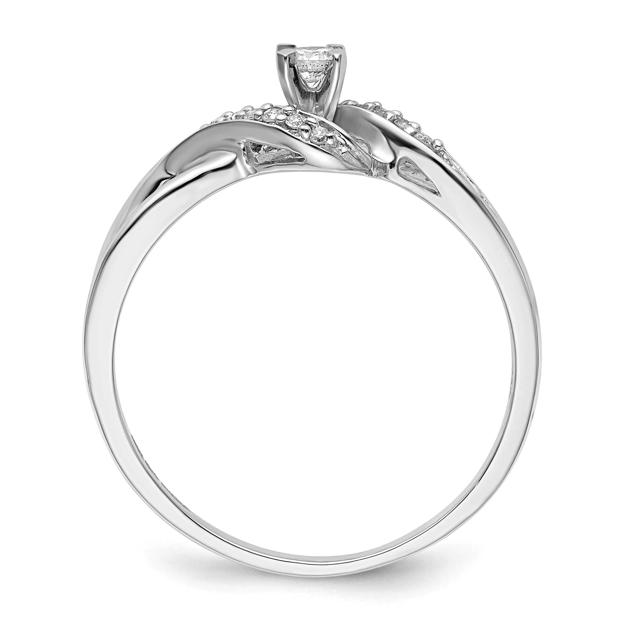 Sterlingsilber Rhodiniert Diamant Versprechen Ring