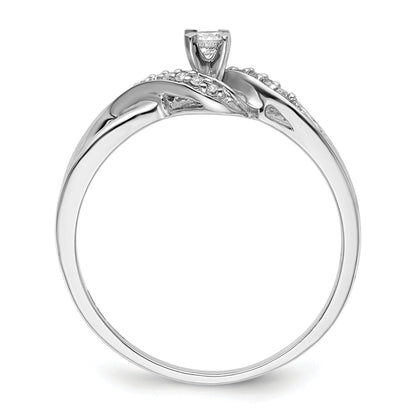 Sterlingsilber Rhodiniert Diamant Versprechen Ring