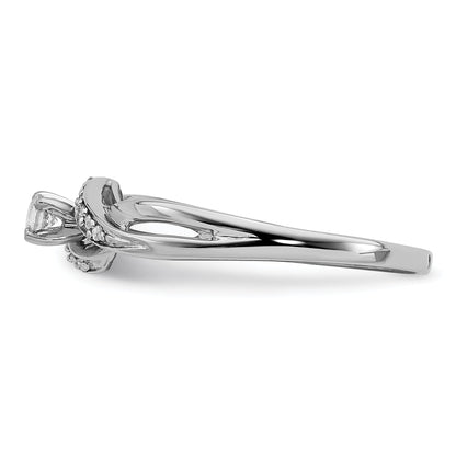 Sterlingsilber Rhodiniert Diamant Versprechen Ring