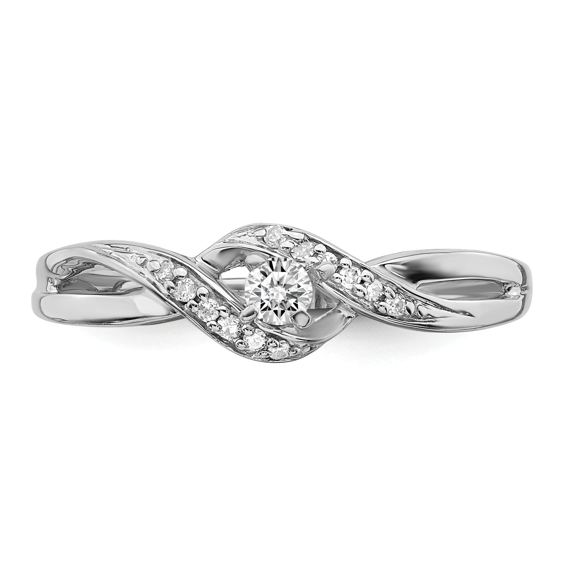 Sterlingsilber Rhodiniert Diamant Versprechen Ring