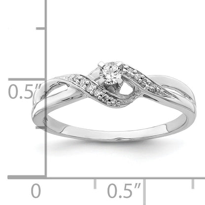 Sterlingsilber Rhodiniert Diamant Versprechen Ring