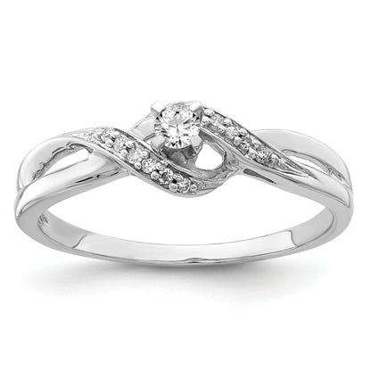Sterlingsilber Rhodiniert Diamant Versprechen Ring