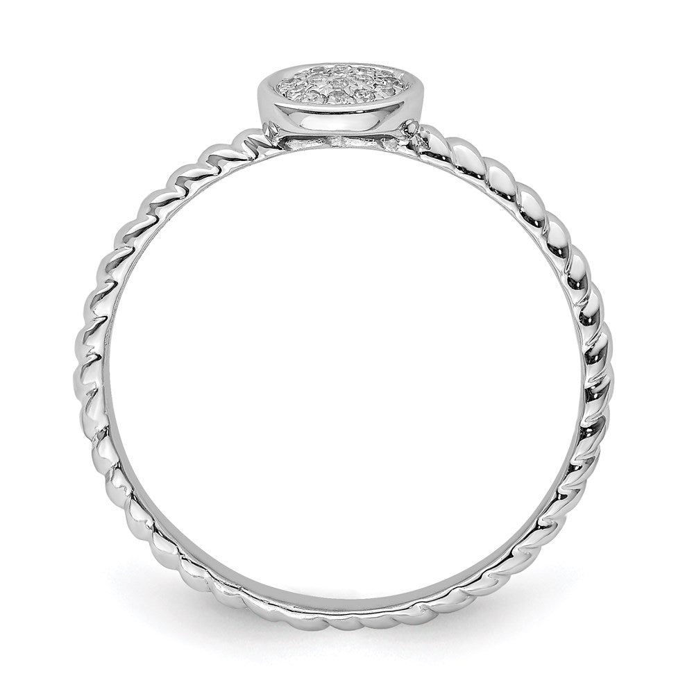 Sterlingsilber Rhodiniert Weiß Diamant Stapelbar Ring
