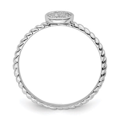 Sterlingsilber Rhodiniert Weiß Diamant Stapelbar Ring