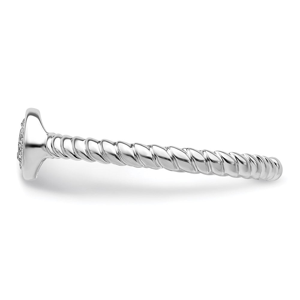 Sterlingsilber Rhodiniert Weiß Diamant Stapelbar Ring