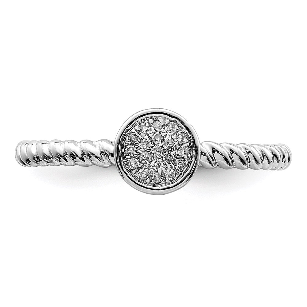 Sterlingsilber Rhodiniert Weiß Diamant Stapelbar Ring