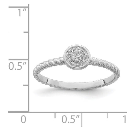 Sterlingsilber Rhodiniert Weiß Diamant Stapelbar Ring