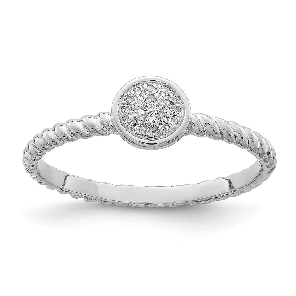 Sterlingsilber Rhodiniert Weiß Diamant Stapelbar Ring