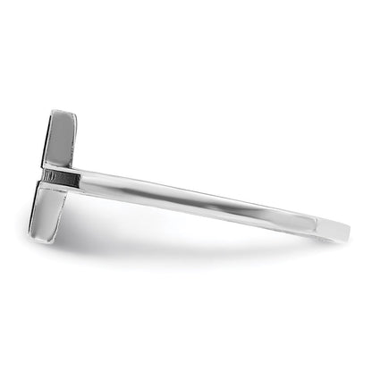 Sterlingsilber Antikisiert Seitlich Kreuz Ring