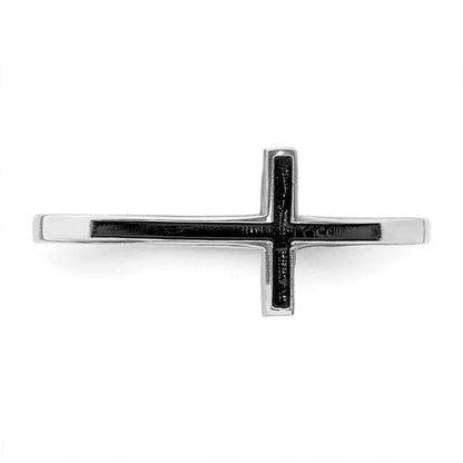 Sterlingsilber Antikisiert Seitlich Kreuz Ring