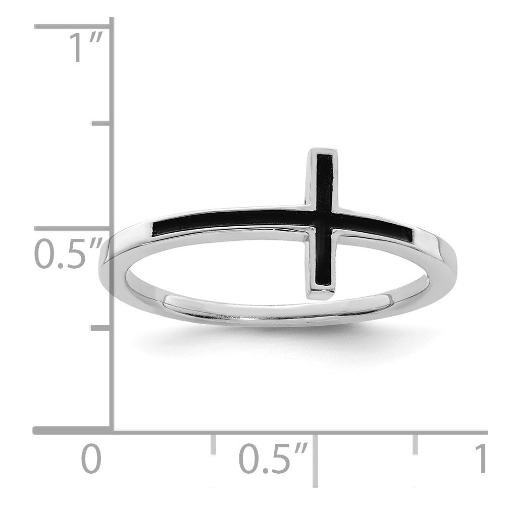Sterlingsilber Antikisiert Seitlich Kreuz Ring