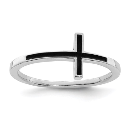 Sterlingsilber Antikisiert Seitlich Kreuz Ring