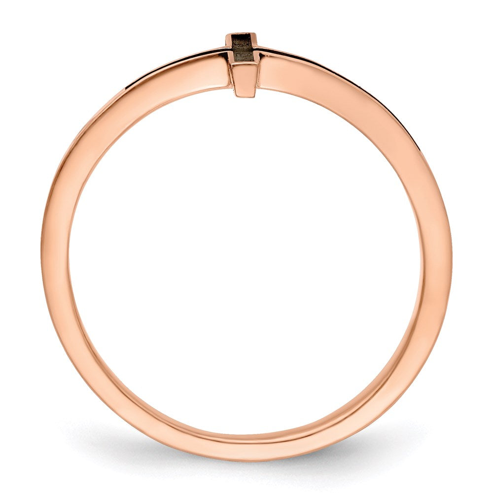Sterlingsilber Rose Vergoldet Antikisiert Seitlich Kreuz Ring