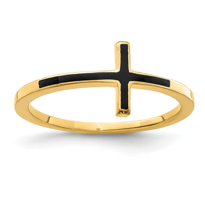 Sterlingsilber Gelb Vergoldet Antikisiert Seitlich Kreuz Ring