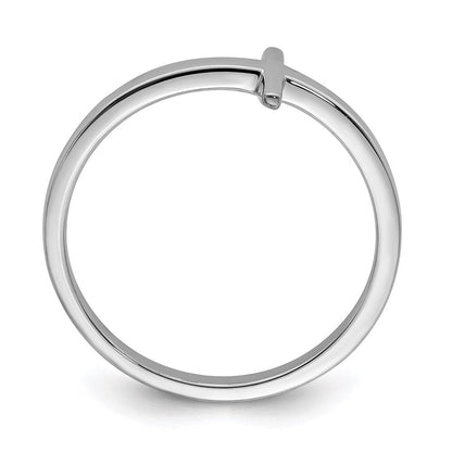 Sterlingsilber Rhodiniert Seitlich Kreuz Ring
