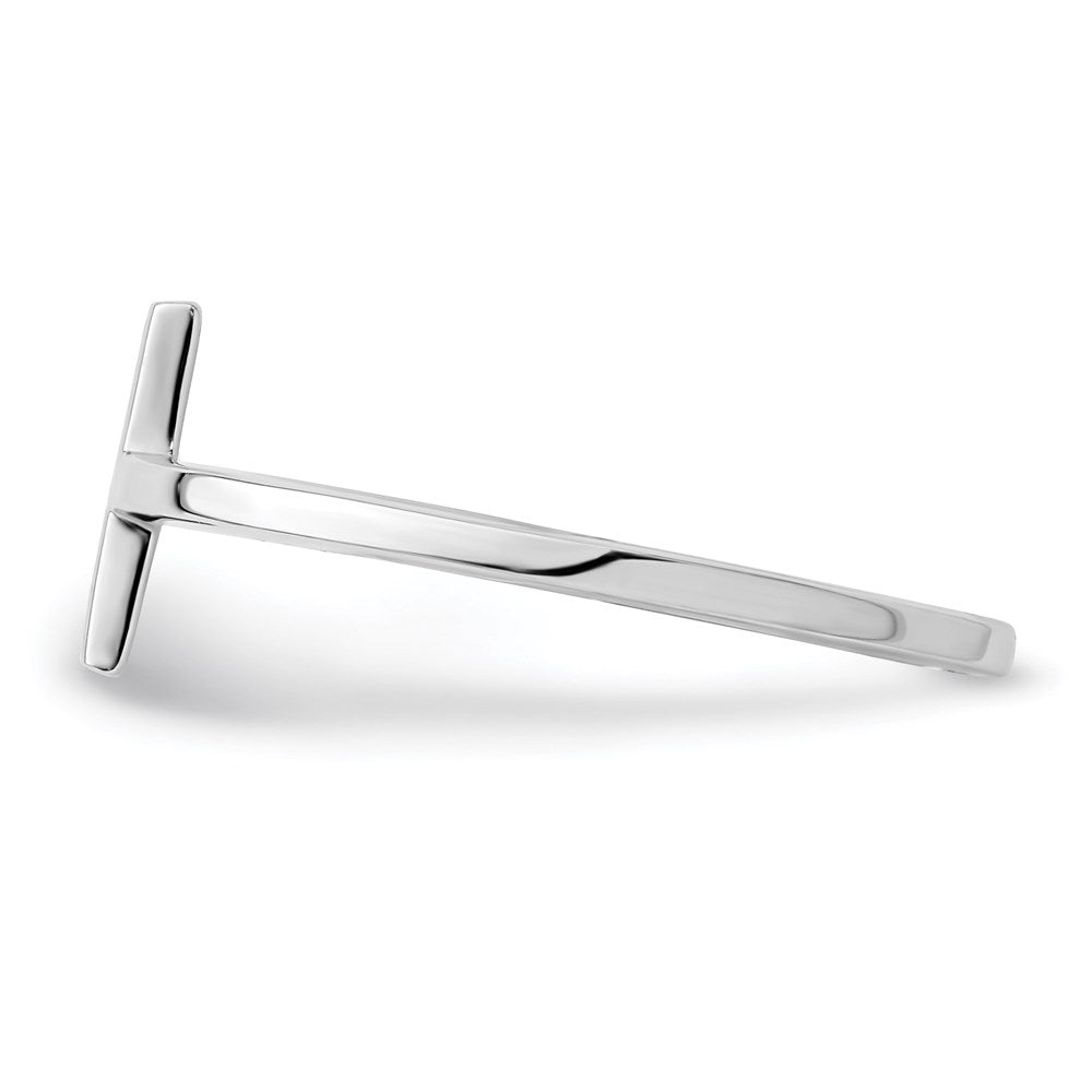 Sterlingsilber Rhodiniert Seitlich Kreuz Ring